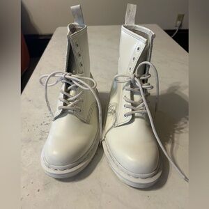Doc Marten White Lace-Up Boots